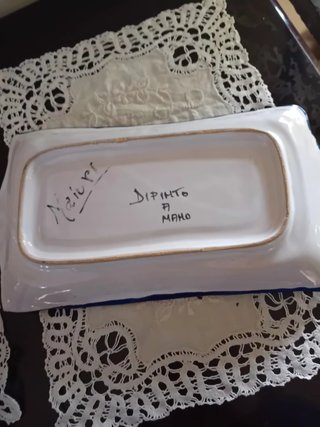 Set ceramica: vassoio, zuccheriera, 2 tazzine