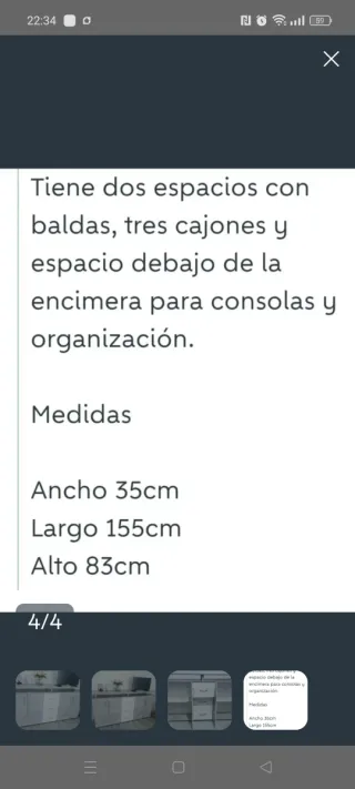 Aparador moderno gris y blanco