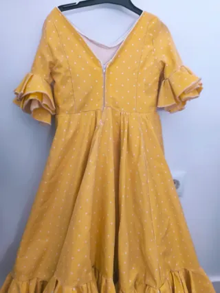 Vestido Flamenca Niña Amarillo Lunares