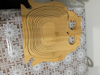 Cestino in legno a forma di gufo