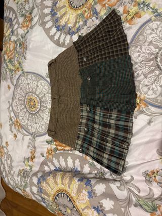 Falda de cuadros y tweed