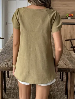 Camisa holgada verde mujer