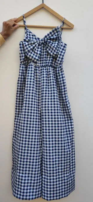 Mono Shein Talla L Cuadros Azul Blanco