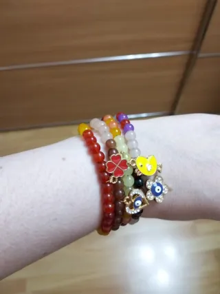 Lote 4 Braccialetti Elastici in Vetro