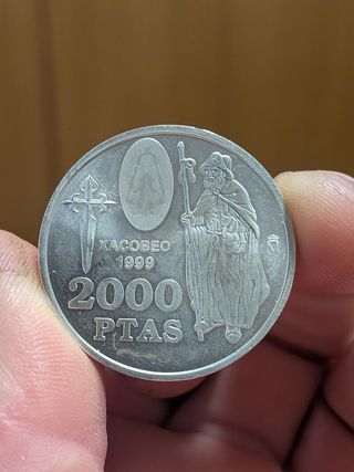Moneda 2000 Pesetas Plata 1999 Juan Carlos I