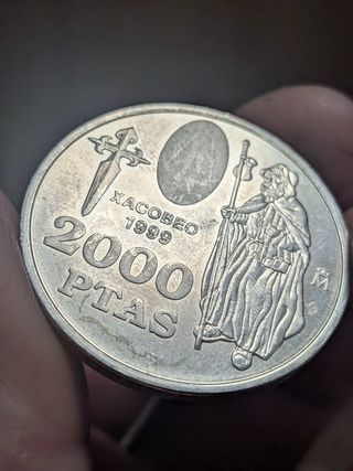 Moneda 2000 Pesetas Plata 1999 Juan Carlos I