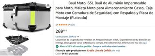 Baúles Moto Aluminio 65L Top Case A ESTRENAR