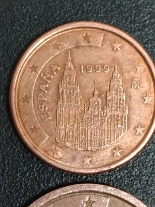 3 Monedas 1, 2 y 5 cts España 1999