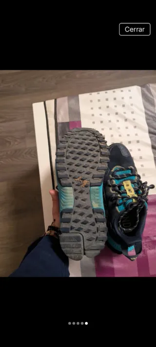 Zapatillas Trekking Montaña Azul/Verde