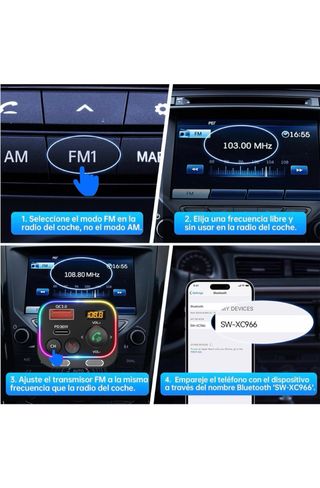 Syncwire Transmisor FM Bluetooth 54W PD&QC3.0
