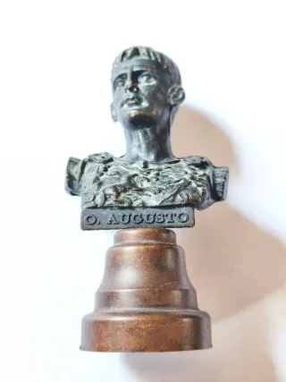 Busto Cobre Octavio Augusto Emperador Romano