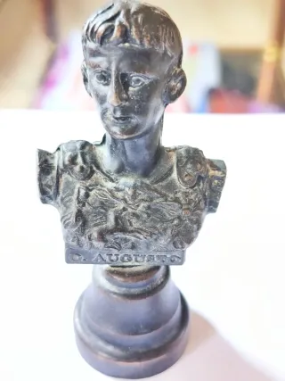 Busto Cobre Octavio Augusto Emperador Romano