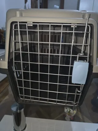 Transportín perro/gato beige y negro