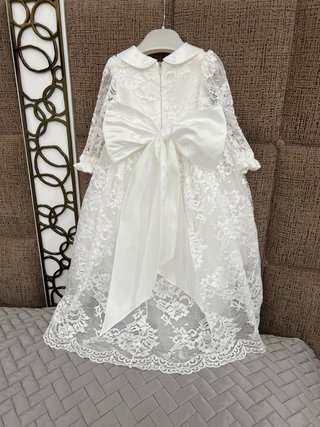 Abito battesimo bambina pizzo bianco