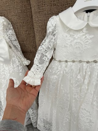 Abito battesimo bambina pizzo bianco
