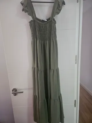 Vestido largo verde, fresquito y cómodo