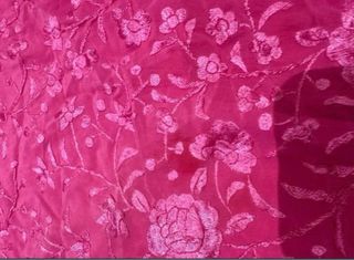 Mantón de Manila bordado seda rosa