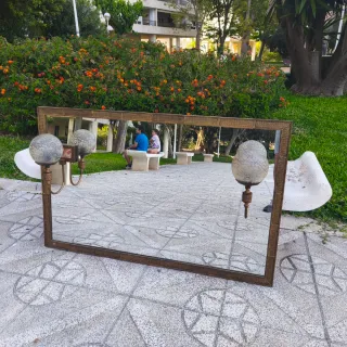 Espejo antiguo modernista bronce