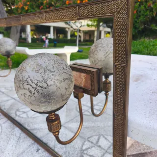 Espejo antiguo modernista bronce