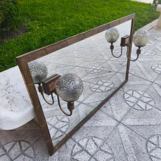 Espejo antiguo modernista bronce
