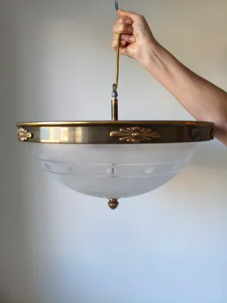 Lámpara de techo cristal y metal bronce