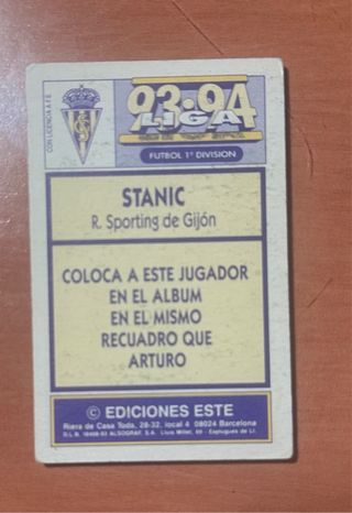 Lote 207 cromos “sin repetir” LIGA ESTE  93-94