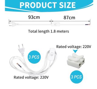 Cable con Interruptor y Enchufe Blanco