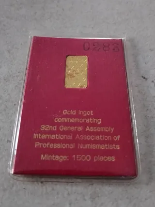 Lámina Oro Puro 999 Certificado 1g