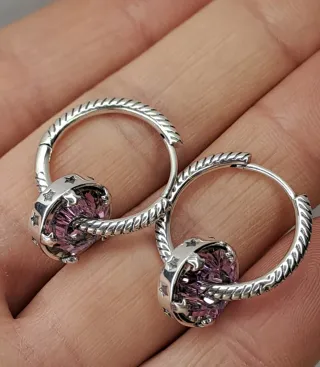 Orecchini Argento 925 con Zirconi Viola