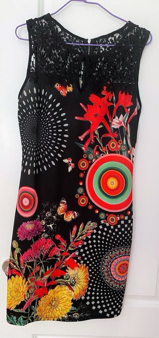 Vestido Guipur Escote Talla S/M