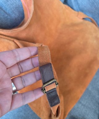Borsa vintage in nappa arancione