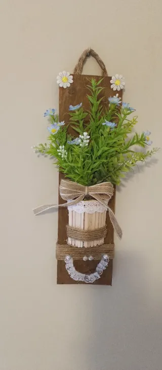Macetero Colgante Decorativo Flores Artificiales