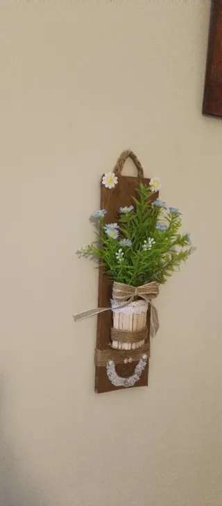 Macetero Colgante Decorativo Flores Artificiales