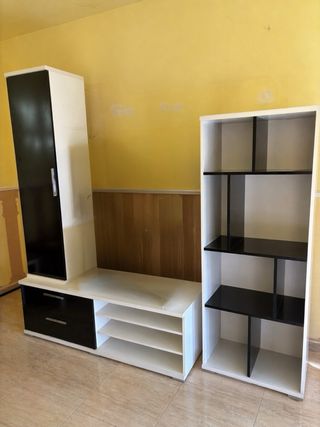 Mueble de salón modular blanco y negro