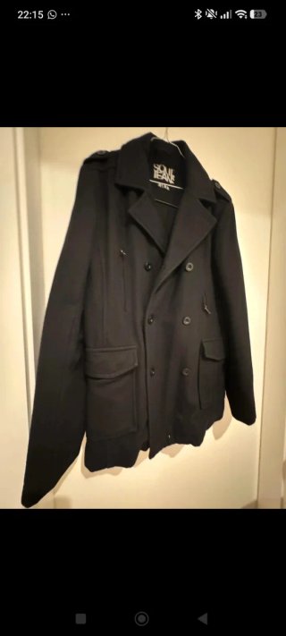 Casaco Cruzado Preto Solid Jeans Tamanho M