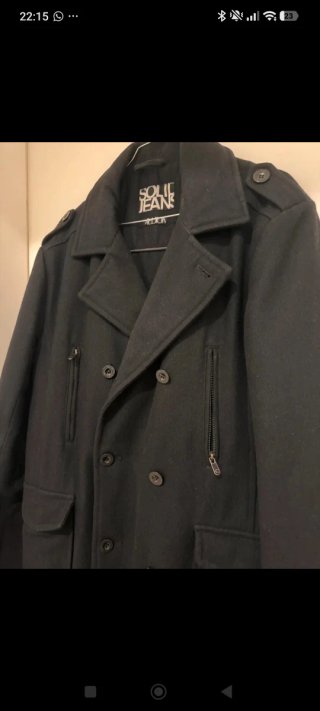 Casaco Cruzado Preto Solid Jeans Tamanho M