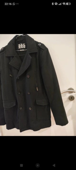 Casaco Cruzado Preto Solid Jeans Tamanho M