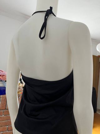 Top negro halter con pedrería Talla XL-XXL