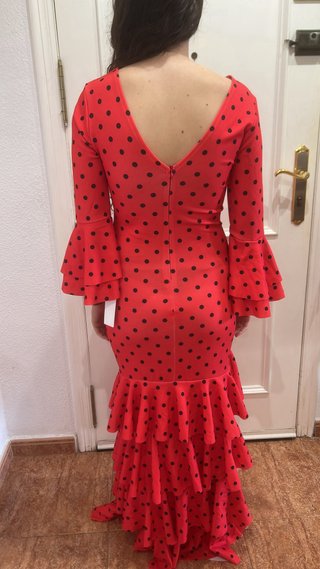 Vestido De Gitana Rojo Con Lunares