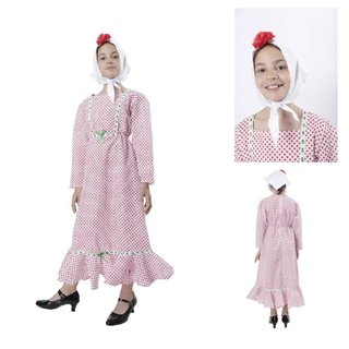 Vestido Chulapa Niña 3-4 Años con Pañuelo y Clavel