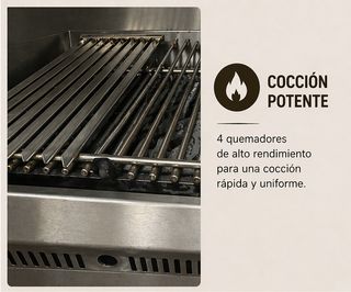 Parrilla Profesional a Gas Mainho 4 Fuegos