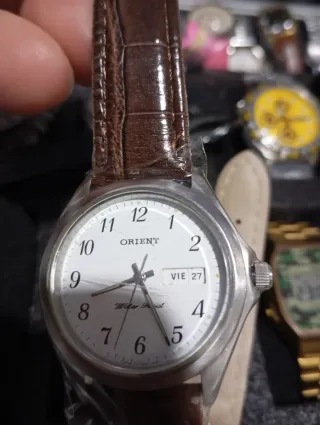 Orologio Orient Uomo Pelle Marrone Argento