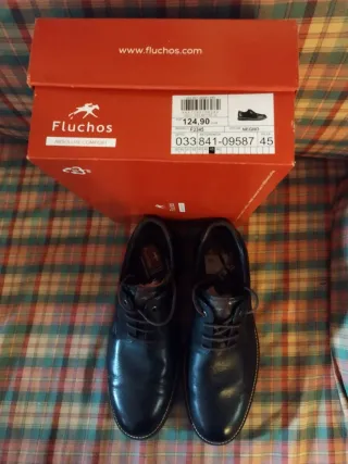 Zapatos Fluchos T.45 Negro Piel