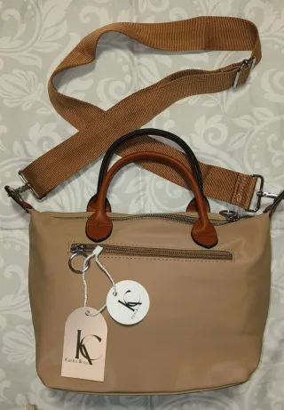 Bolso bandolera Karho & co beige y marrón
