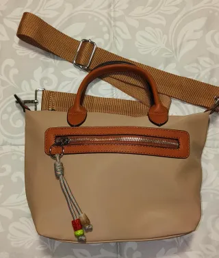 Bolso bandolera Karho & co beige y marrón