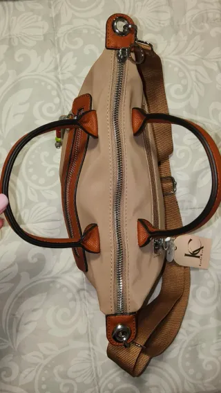 Bolso bandolera Karho & co beige y marrón