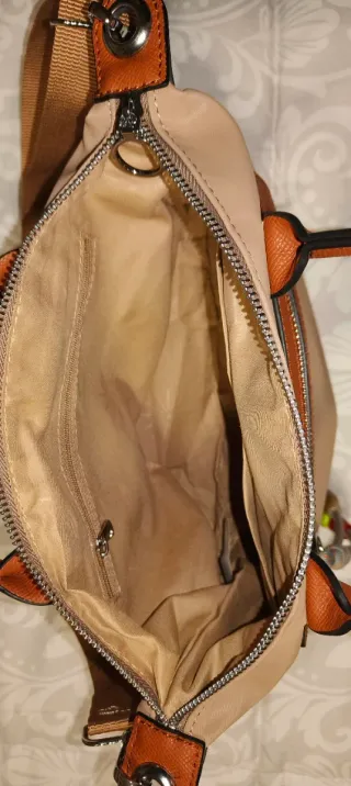 Bolso bandolera Karho & co beige y marrón