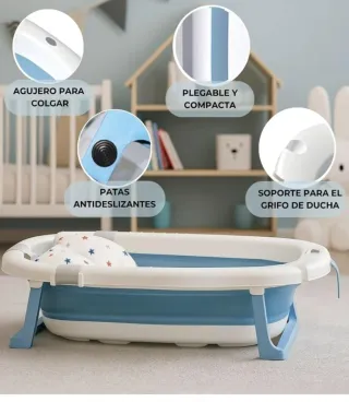 Bañera bebé con termómetro y cojín. UN SOLO USO