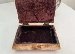 Caja joyero hueso y bronce vintage