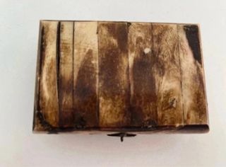 Caja joyero hueso y bronce vintage